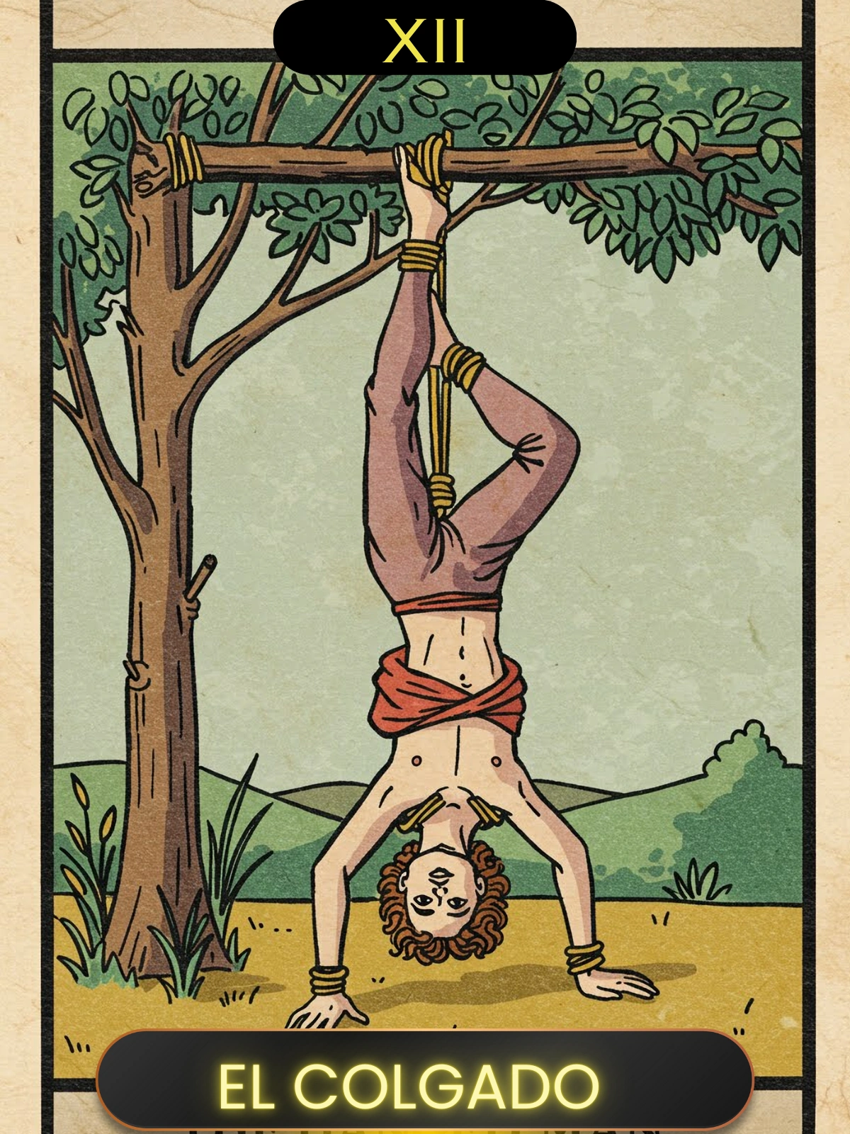 Carta del Colgado en lectura de tarot online